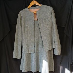 Vintage Elegant Hand Tailored Dress Jacket & Matching Skirt Size 12